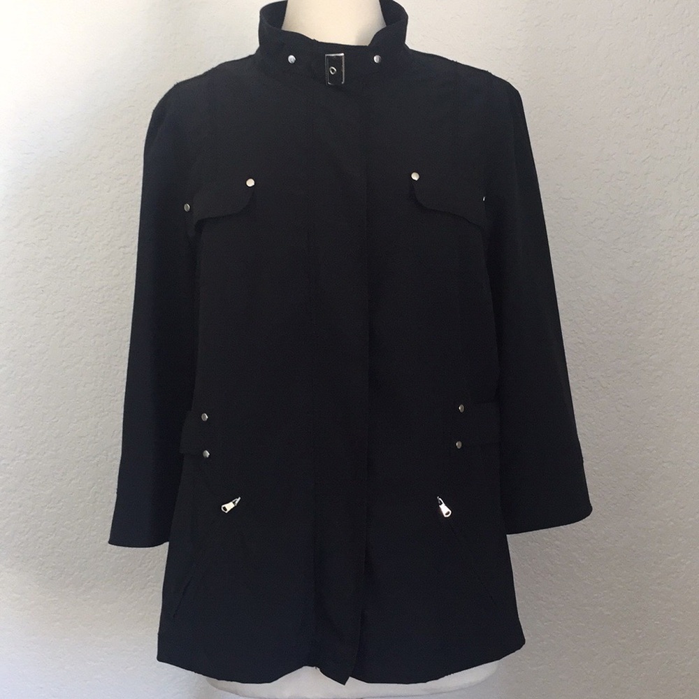 Chicos Zynergy jacket casual zip up 3/4 sleeve